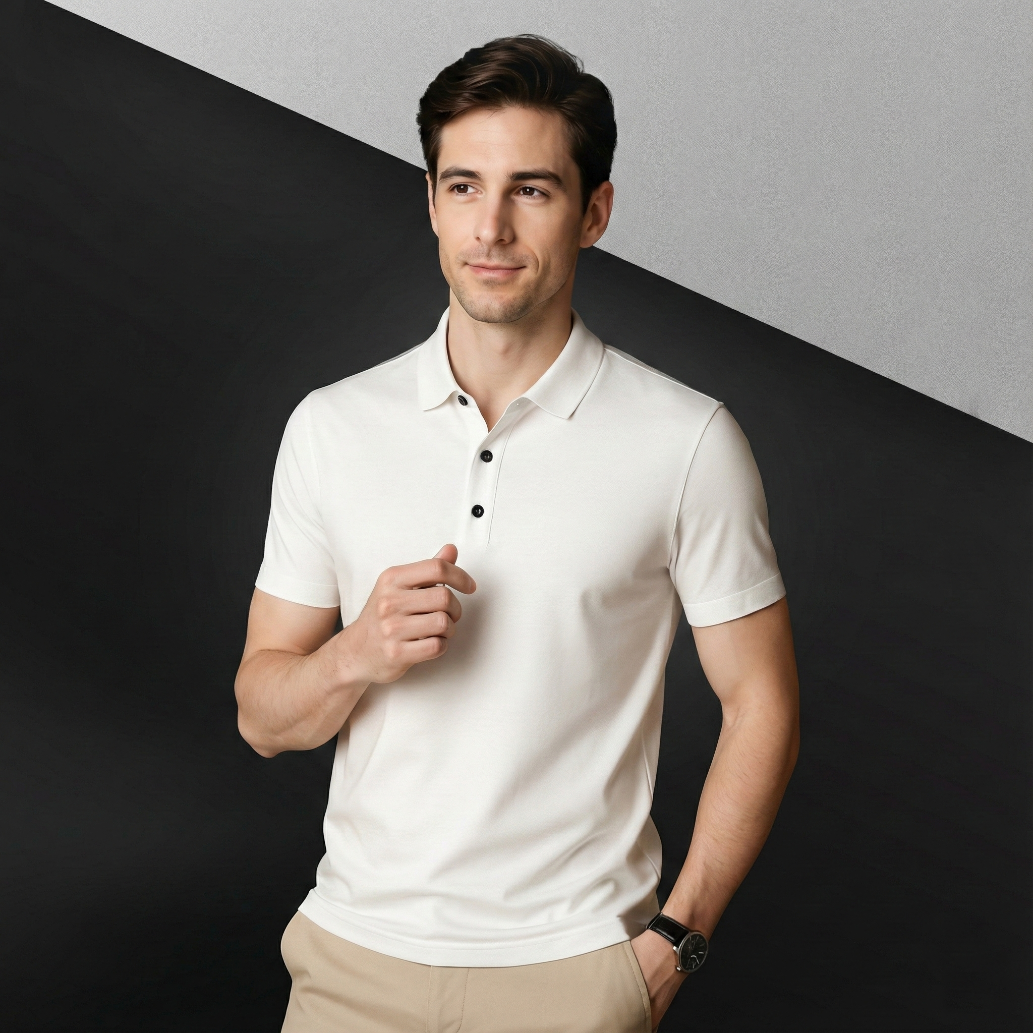 Modelo usando Polo Elegant Montverro